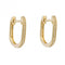 U Shape Pave Diamond 9ct Yellow Gold Hoop Earrings GE1012Elements GoldGE1012