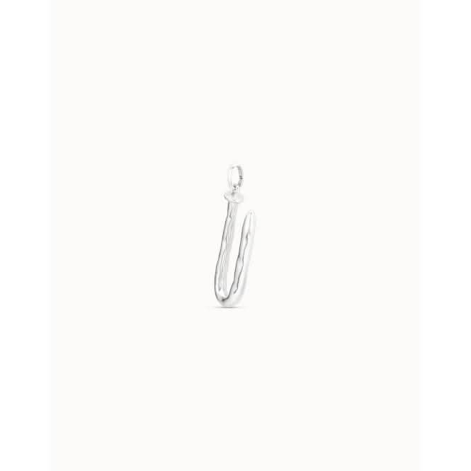 Gimme A Letter U Large Silver Metal Charm CHA0021MTL0000U