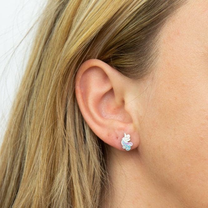 Unicorn Enamel Zirconia Stud Earrings A2072CBeginningsA2072C