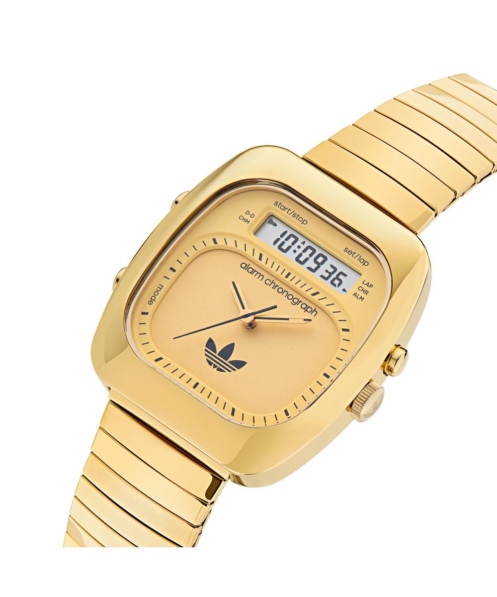 Unisex Retro Wave Three Gold - Tone Watch AOSY25014AdidasAOSY25014