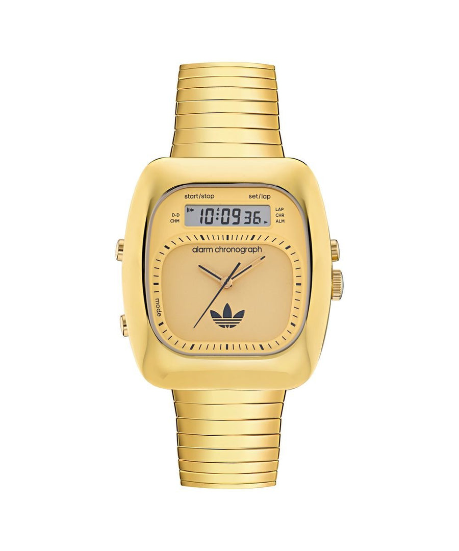 Unisex Retro Wave Three Gold - Tone Watch AOSY25014AdidasAOSY25014