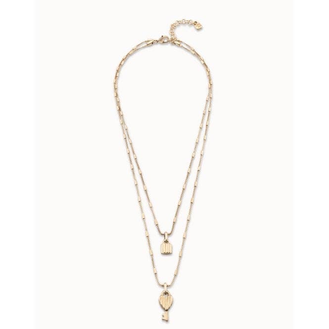 Unlock Golden Metal NecklaceUNOde50COL1794ORO0000U