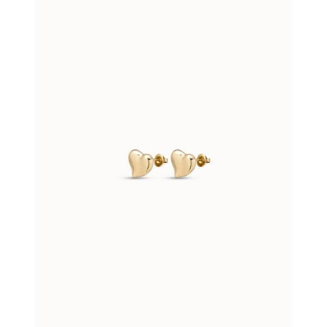 Uno Heart Golden Metal Earrings PEN0829ORO0000U