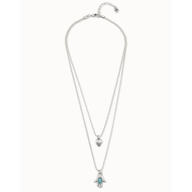 Values Turquoise Metal Natural Stone NecklaceUNOde50COL1828TQSMTL0U