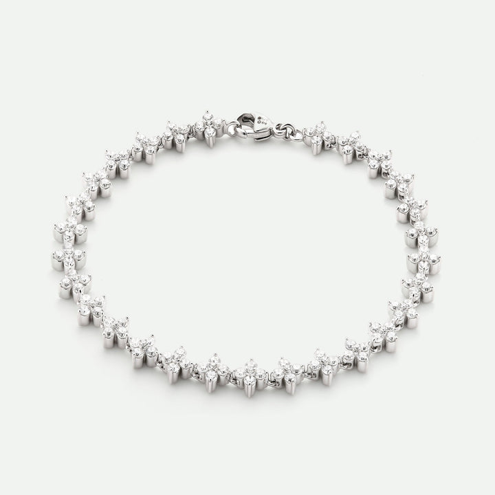 Victoria | 9ct White Gold 3ct tw Lab Grown Flower BraceletCreated BrillianceBA0074467