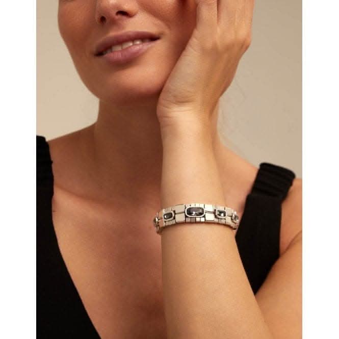 Viper Grey Metal Faceted Crystal BraceletUNOde50PUL2158NGRMTL0U