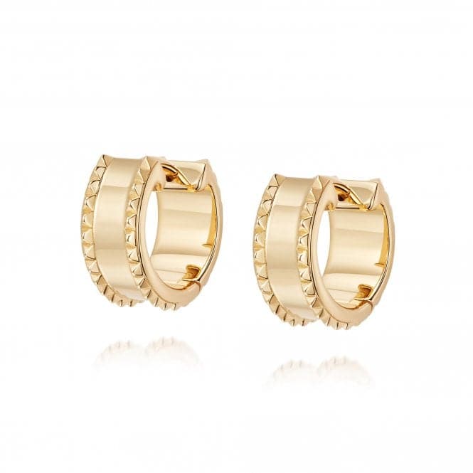 Vivienne Huggie Hoop 18ct Gold Plate Earrings HUG19_GPDaisyHUG19_GP