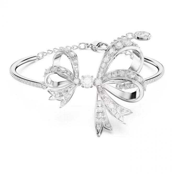 Volta Rhodium Plated White Bow Bangle 5647563Swarovski5647563