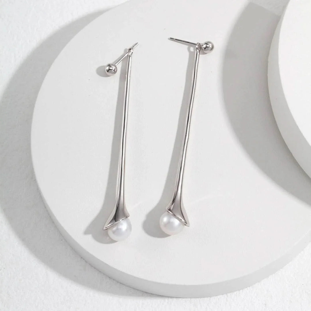 Waterdrop Design Detachable Dangle Pearl Earrings