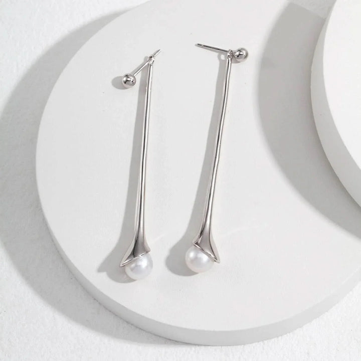 Waterdrop Design Detachable Dangle Pearl Earrings