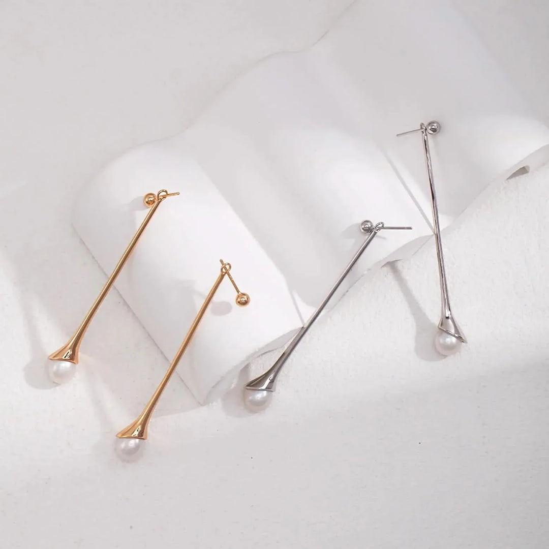 Waterdrop Design Detachable Dangle Pearl Earrings