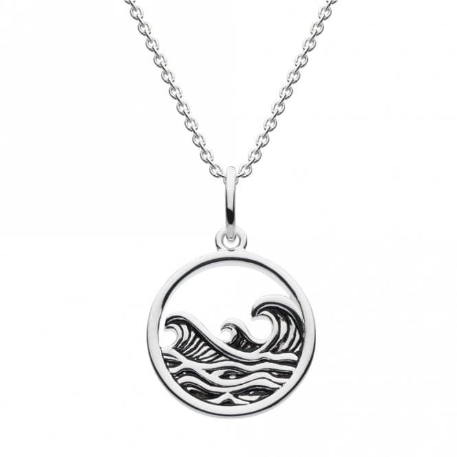 Wave Circle Black Enamel Pendant 93390HPDew93390HP