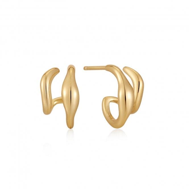 Wave Double Hoop Stud Earrings E044 - 04GAnia HaieE044 - 04G