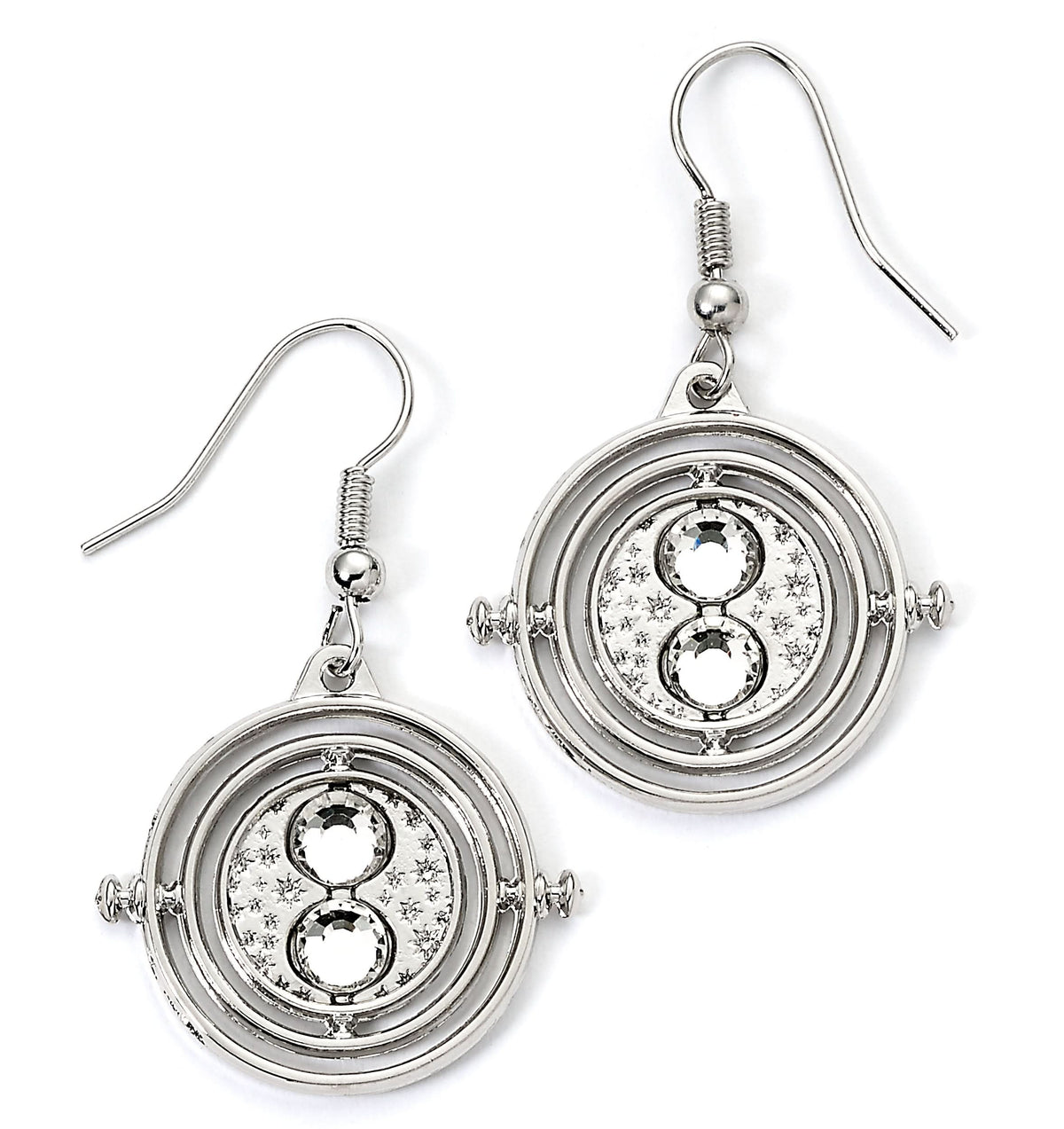 Harry Potter Silver Tone Time Turner Drop Earrings WE000673
