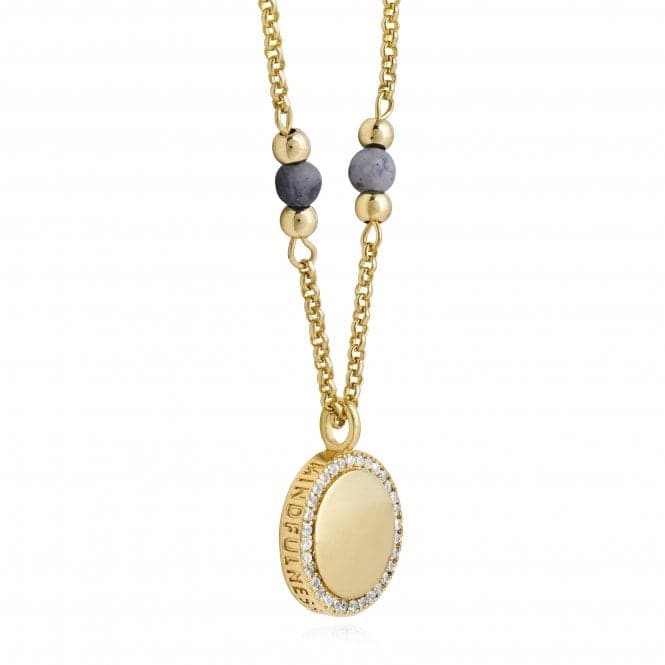 Wellness Gems Gold Blue Lace Agate 45cm With 5cm Extender Necklace 3850Joma Jewellery3850