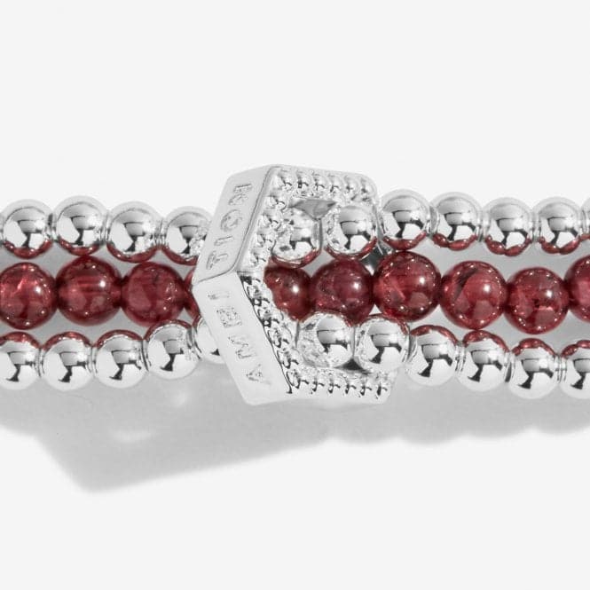 Wellness Stones Garnet Silver 17.5cm Stretch Bracelet 5322Joma Jewellery5322