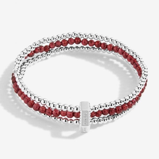 Wellness Stones Garnet Silver 17.5cm Stretch Bracelet 5322Joma Jewellery5322