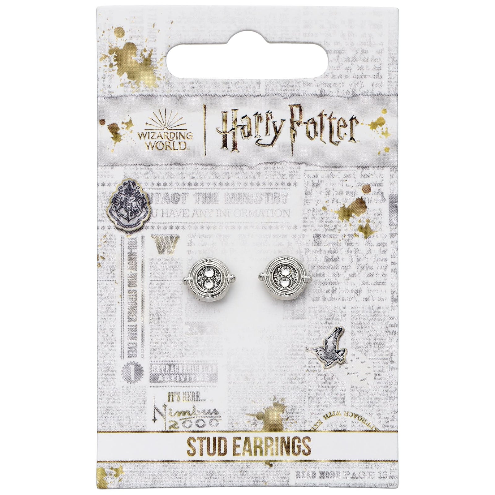 Harry Potter Time Turner Silver Plated Stud Earrings WES00672