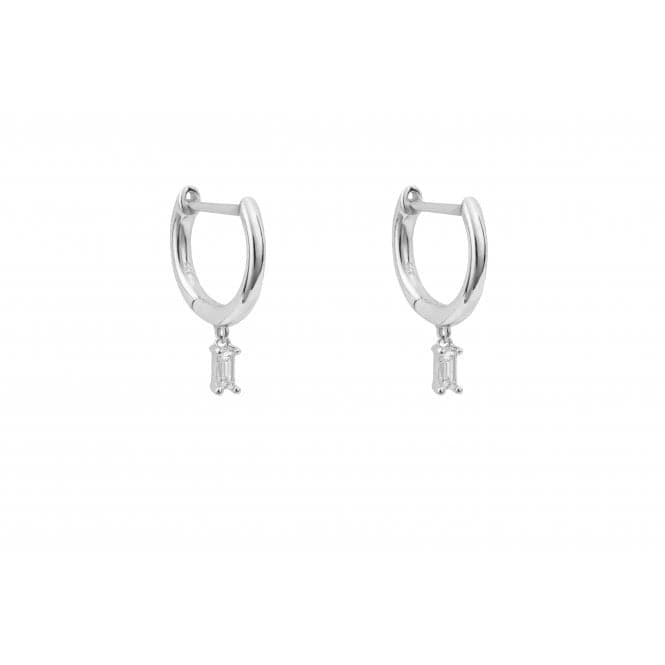 White Gold Baguette Hoop Earrings GE2437Elements GoldGE2437