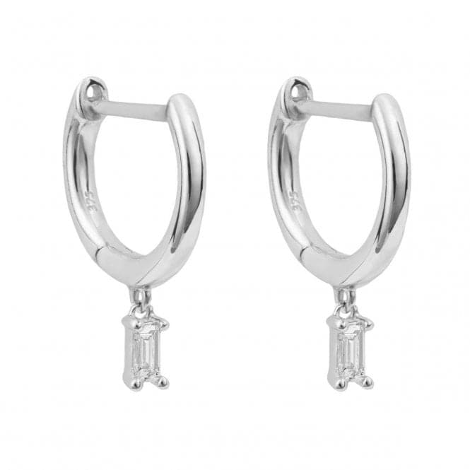 White Gold Baguette Hoop Earrings GE2437Elements GoldGE2437