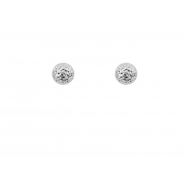 White Gold Round Textured Stud Earrings GE2428Elements GoldGE2428