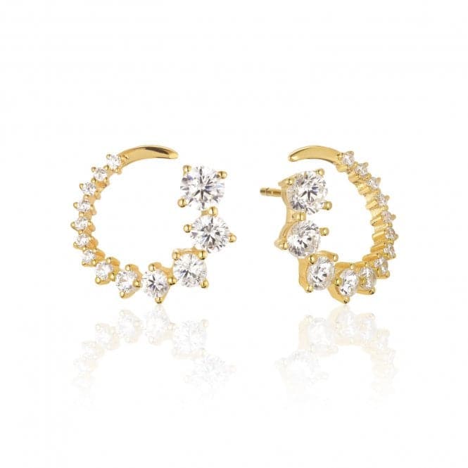 White Zirconia Belluno Circolo Earrings SJ - E42109 - CZ - SGSif JakobsSJ - E42109 - CZ - SG