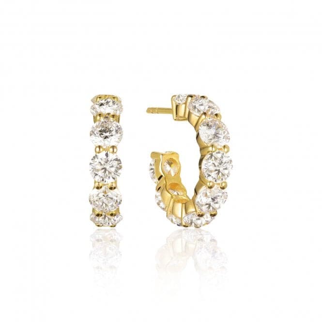 White Zirconia Belluno Creolo Earrings SJ - E42115 - CZ - SGSif JakobsSJ - E42115 - CZ - SG