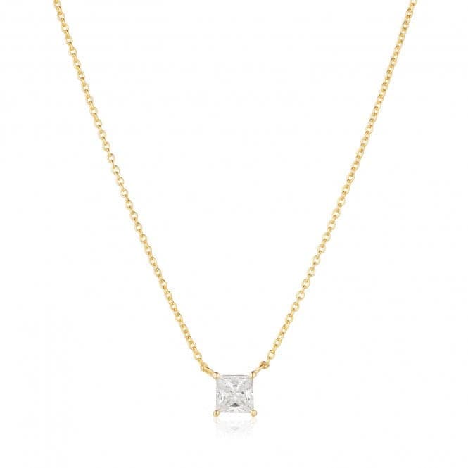 White Zirconia Ellera Quadrato Necklace SJ - N42279 - CZ - YGSif JakobsSJ - N42279 - CZ - YG