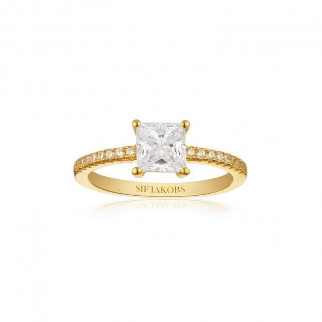 White Zirconia Ellera Quadrato Ring SJ - R42280 - CZ - YGSif JakobsSJ - R42280 - CZ - YG - 50