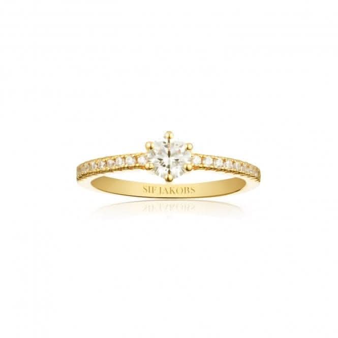 White Zirconia Ellera Uno Grande Ring SJ - R42282 - CZ - YGSif JakobsSJ - R42282 - CZ - YG - 50