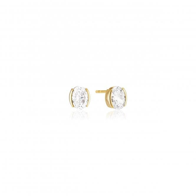 White Zirconia Ellisse Carezza Earrings SJ - E2350 - CZ - YGSif JakobsSJ - E2350 - CZ - YG