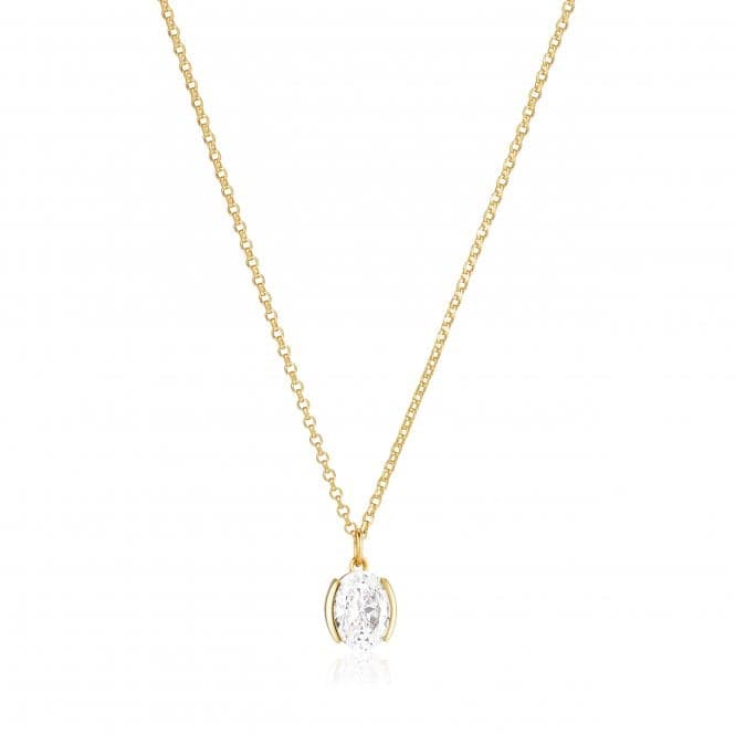 White Zirconia Ellisse Carezza Necklace SJ - N2353 - CZ - YGSif JakobsSJ - N2353 - CZ - YG