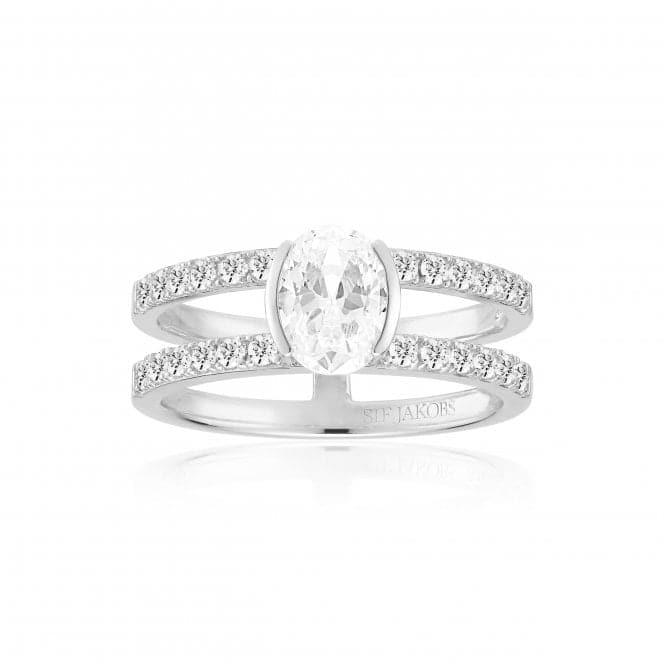 White Zirconia Ellisse Carezza Piccolo Ring SJ - R2357 - CZSif JakobsSJ - R2357 - CZ - 50