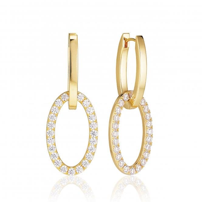 White Zirconia Ellisse Due Earrings SJ - E2310 - CZ - YGSif JakobsSJ - E2310 - CZ - YG