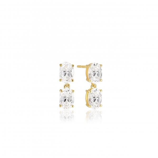 White Zirconia Ellisse Due Piccolo Earrings SJ - E2308 - CZ - YGSif JakobsSJ - E2308 - CZ - YG