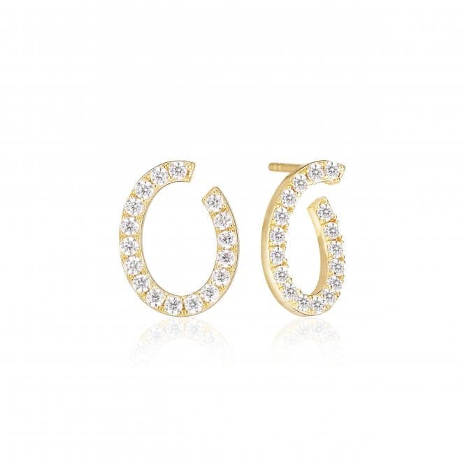 White Zirconia Ellisse Ovale Earrings SJ - E2321 - CZ - YGSif JakobsSJ - E2321 - CZ - YG