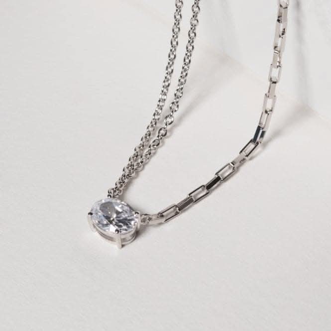 White Zirconia Ellisse Uno Necklace SJ - N2331 - CZSif JakobsSJ - N2331 - CZ