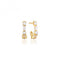 White Zirconia Freshwater Pearl Adria Creolo Piccolo Earrings SJ - E12234 - PCZ - YGSif JakobsSJ - E12234 - PCZ - YG