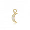 White Zirconia Luna Earring Charm SJ - CH2380 - CZ - YGSif JakobsSJ - CH2380 - CZ - YG