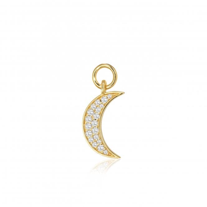 White Zirconia Luna Earring Charm SJ - CH2380 - CZ - YGSif JakobsSJ - CH2380 - CZ - YG