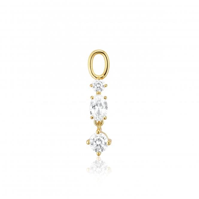 White Zirconia Pendolo Tre Earring Charm SJ - CH2374 - CZ - YGSif JakobsSJ - CH2374 - CZ - YG