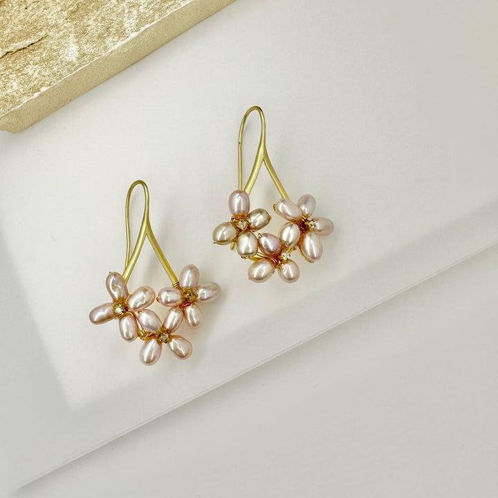 Gold Vermeil Pearl Petal Earrings
