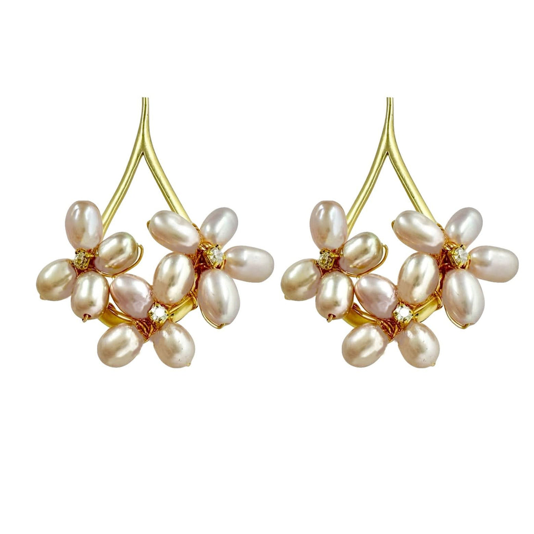 Gold Vermeil Pearl Petal Earrings