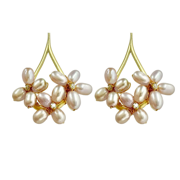 Gold Vermeil Pearl Petal Earrings