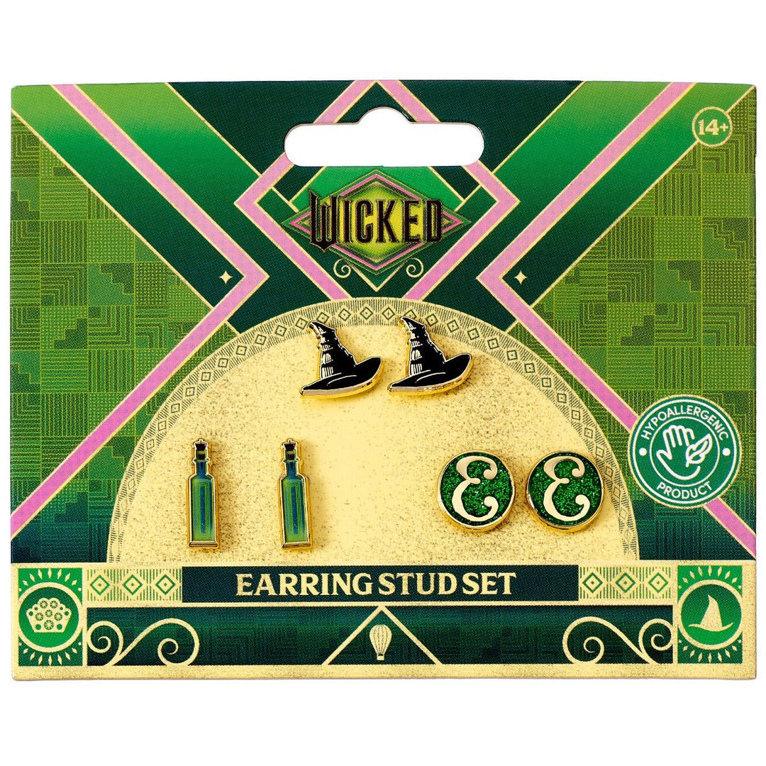 Wicked Hat, Potion and E logo Stud Earring Set WKSE0002WickedWKSE0002