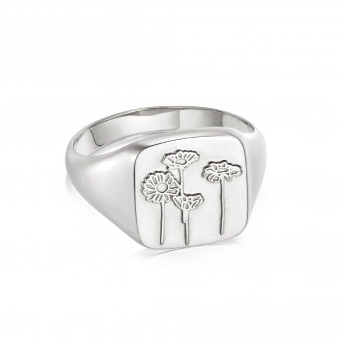 Wild Daisies Signet Sterling Silver Ring FR08_SLVDaisyFR08_SLV_L