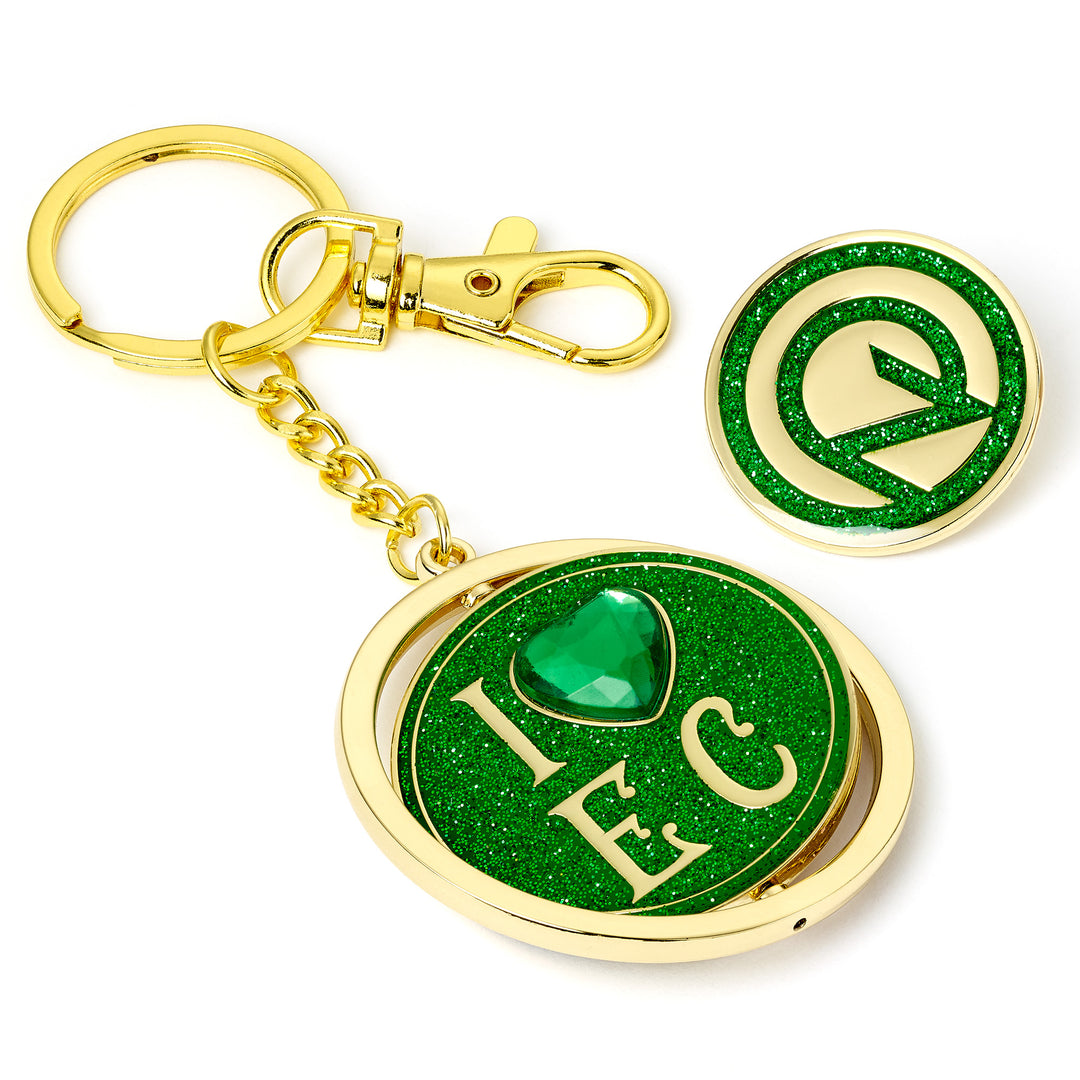 Wicked I love Emerald City Keyring & Oz Logo Pin badge Gift Set WKGS0004