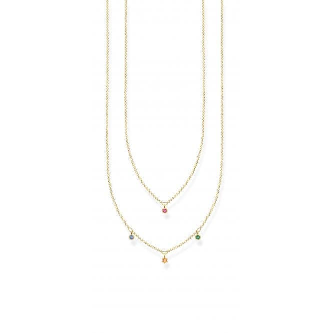 Yellow Gold Double Layer Multicolour Stone Necklace 45cm KE2078 - 488 - 7 - L45vThomas Sabo Charm Club CharmingKE2078 - 488 - 7 - L45v