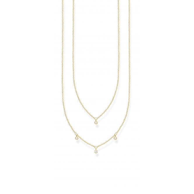 Yellow Gold Double Layer Zirconia Necklace 45cm KE2078 - 414 - 14 - L45vThomas Sabo Charm Club CharmingKE2078 - 414 - 14 - L45v