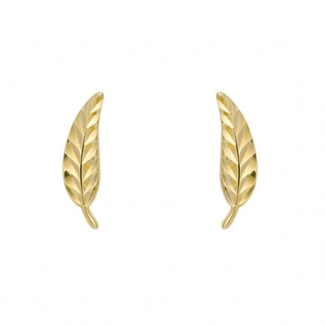 Yellow Gold Feather Stud Earrings GE2431Elements GoldGE2431